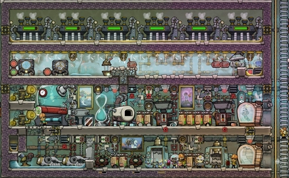 An industrial brick complete with two saunas for your dupes' recreational enjoymnet.